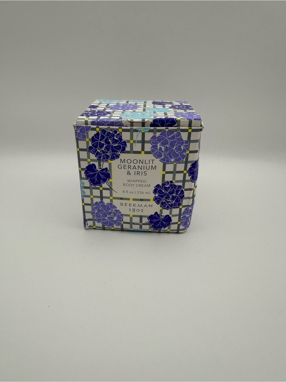 Beekman 1802 Moonlit Geranium & Iris Whipped Body Cream - Purple Floral Box